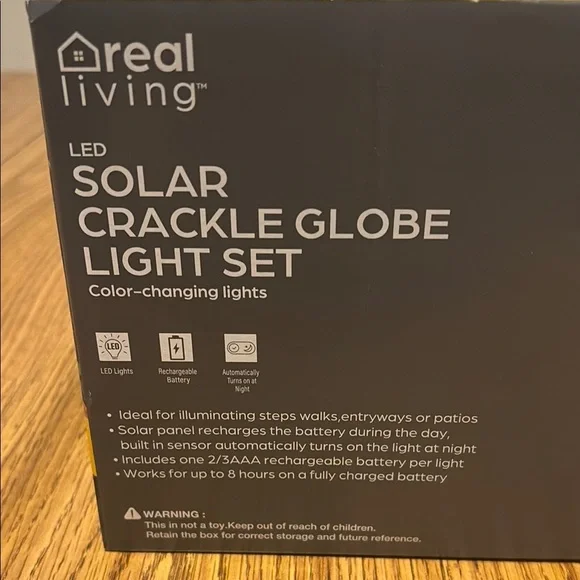 Real Living Solar Crackle Globe Light Set - Multicolor 10ct - Picture 3 of 4